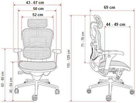 Fotel Obrotowy Ergohuman Plus BS KMD 30 - Wymiary fotel obrotowy,fotel biurowy,fotel,krzesło biurowe,fotel tapicerowany,fotel do biura